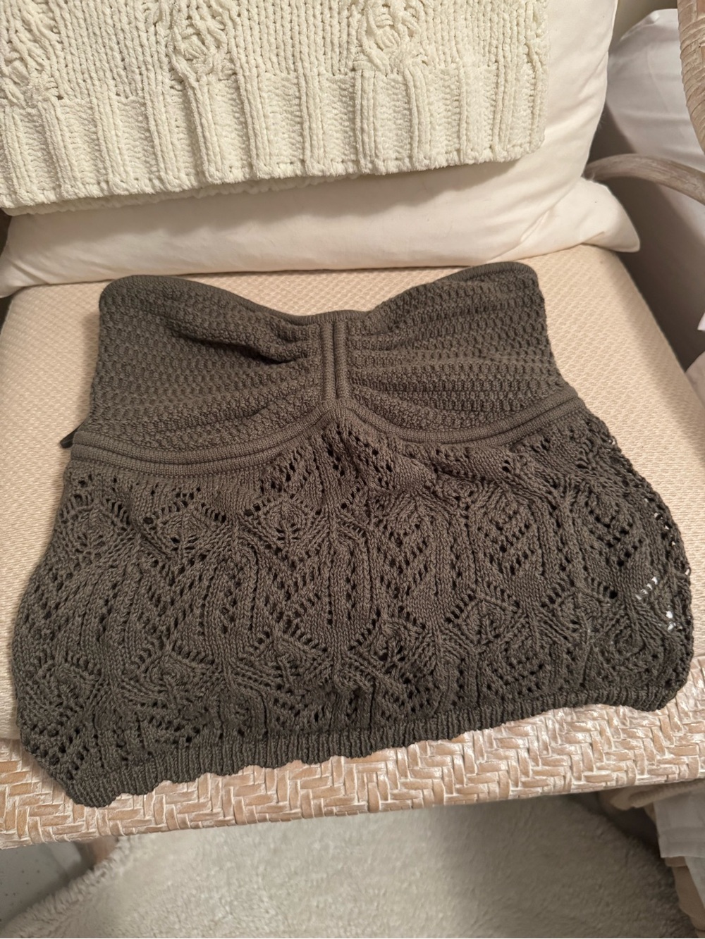 American Eagle Outfitters Olive Green Waffle Knit Tank